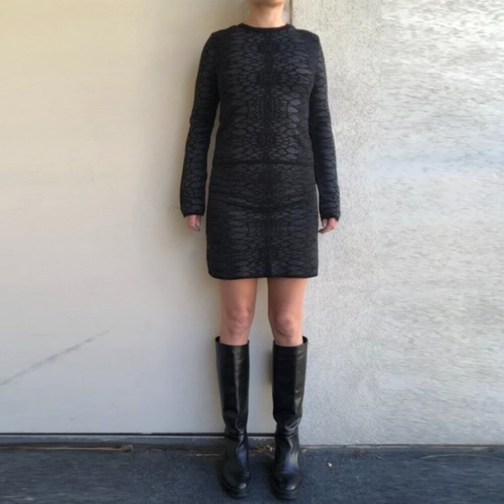 Zara Knitwear Black & Grey Skirt Size S